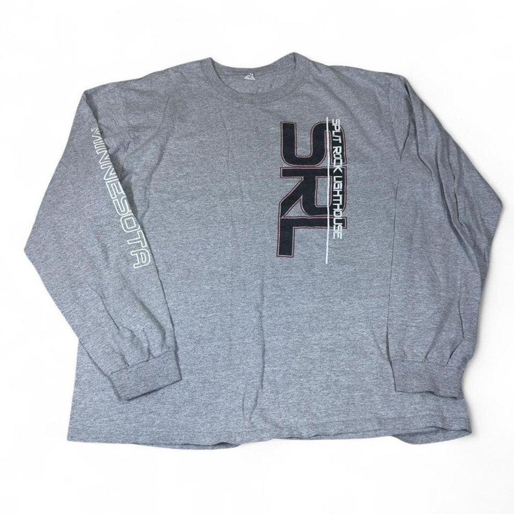 Split‎ Rock Lighthouse SKL Long Sleeve Graphic T-Shirt Gray Mens XL